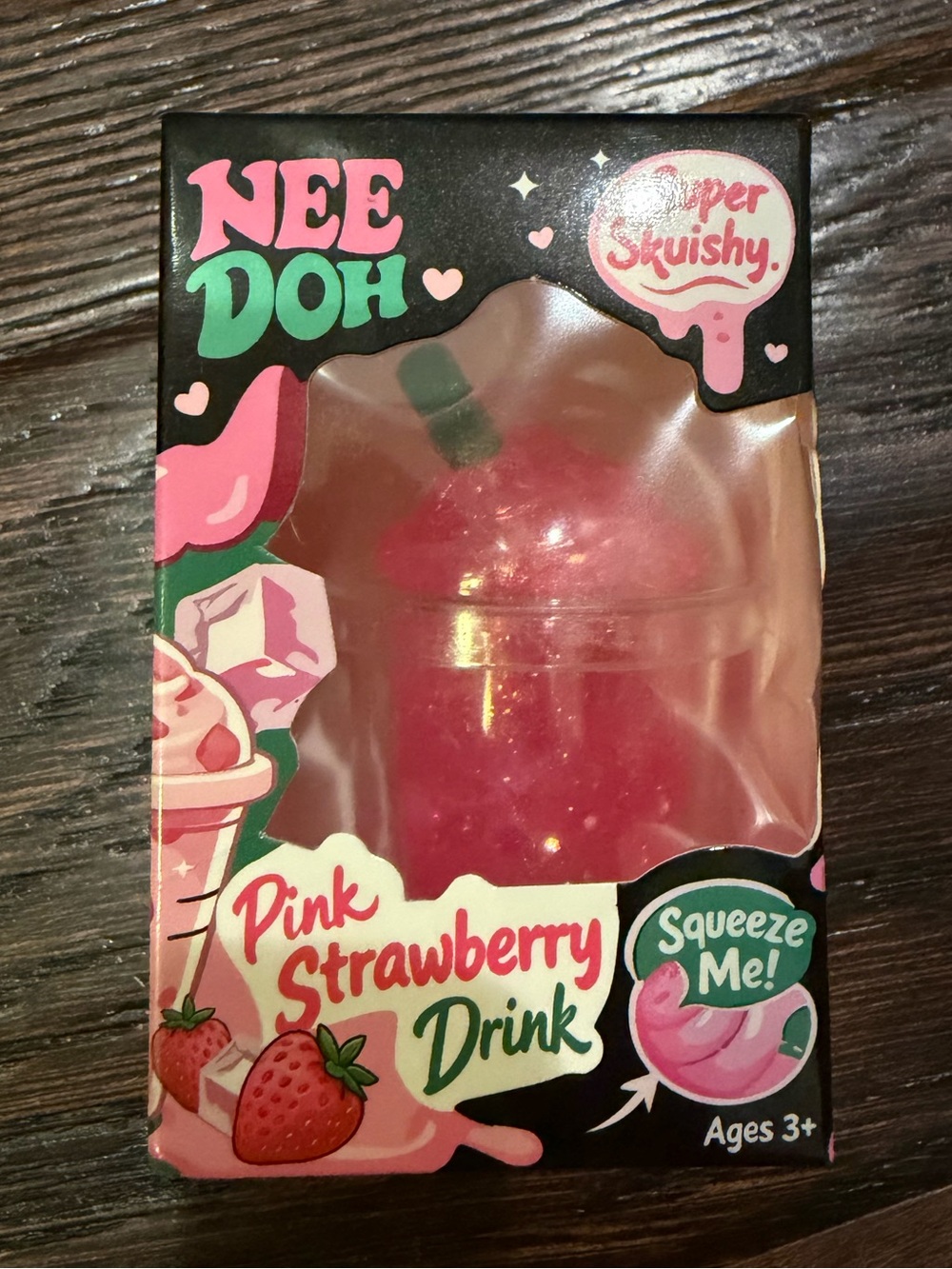 Pink Strawberry Drink Super Squishy Stress Toy